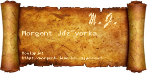 Morgent Jávorka névjegykártya